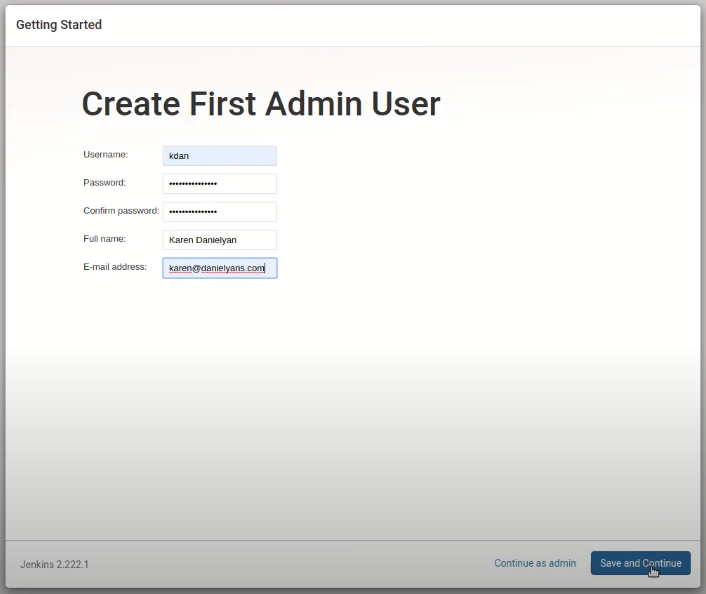 Create Admin user